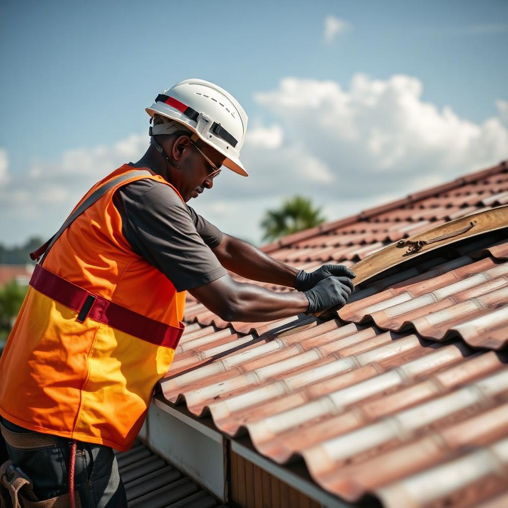 Roman tile mabati roofing sheets installation in progress, Nakuru